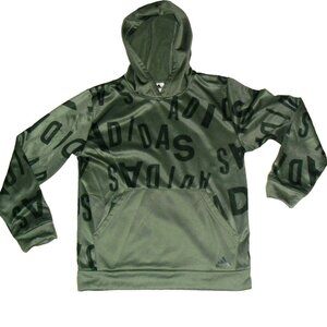 Adidas Boys Kids Youth Army Green Black Hoodie Sweatshirt sz. XL 18-20